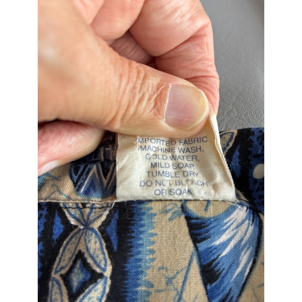 Vintage Aloha Republic Hawaii Men's XXL Blue Hibiscus Pineapple Cotton Shirt - Picture 6 of 13